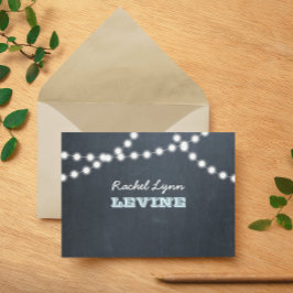 Tarjeta de nota Aqua de Chalkboard Lights