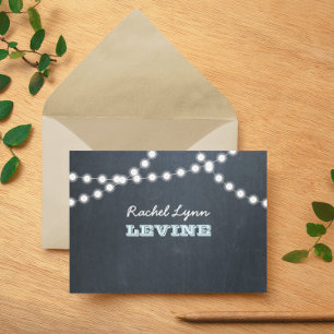 Tarjeta de nota Aqua de Chalkboard Lights