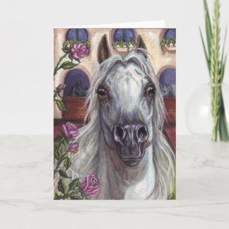 Tarjeta de nota ÁRABE de los rosas del CABALLO