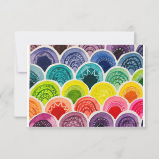 Tarjeta de nota arco iris - arte original de acuar
