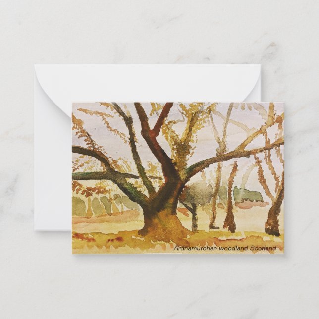 Tarjeta de nota Ardnamurchan woodland Scotland (Anverso)