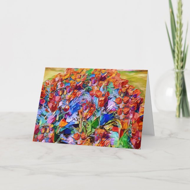 Tarjeta de nota artística Artsy Tulip Garden (Anverso)