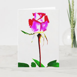 Tarjeta de nota artística de flor de Rosa artístic