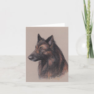 Tarjeta de nota artística de Perro Tervuren de Bél
