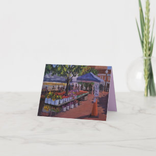Tarjeta de nota artística del mercado de flores