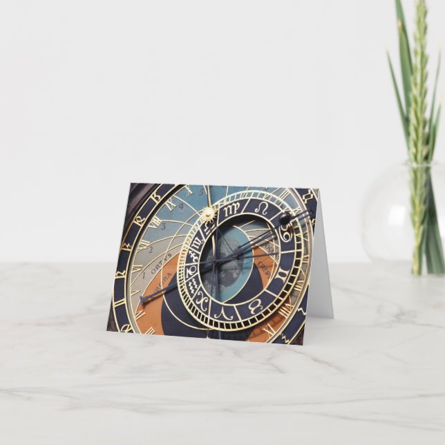 tarjeta de nota astronómica del reloj de Praga (Anverso)