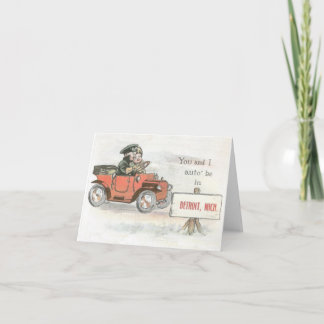 Tarjeta de nota auto de Detroit del vintage