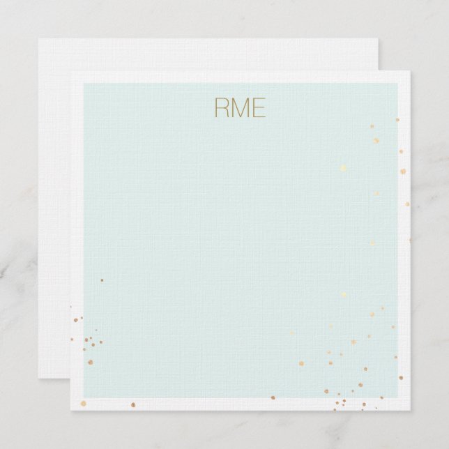 Tarjeta de nota azul claro con bandeja de oro (Anverso / Reverso)