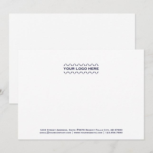 Tarjeta de nota azul de la Marina con logotipo de  (Anverso / Reverso)
