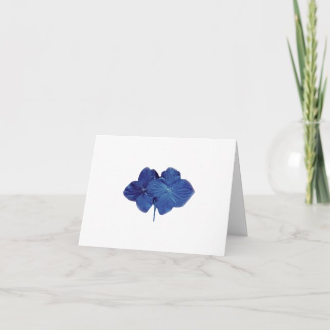 Tarjeta de nota azul del hydrangea (Anverso)