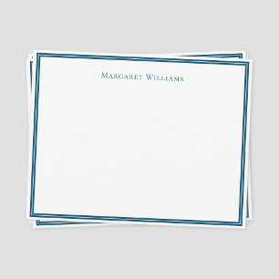 Tarjeta de nota azul moderna profesional con borde