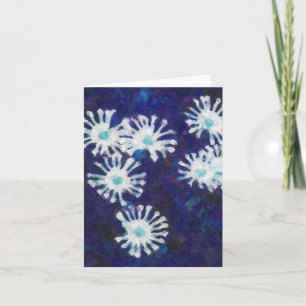 Tarjeta de nota azul para flor de nieve