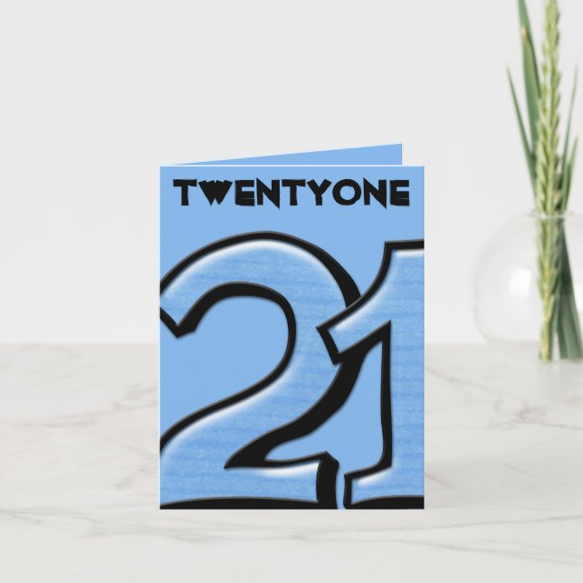 Tarjeta de nota azul Silly Number 21 (Anverso)
