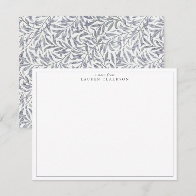 TARJETA DE NOTA AZUL W. MORRIS WILLOW BOUGH (Anverso / Reverso)