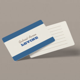 Tarjeta de nota azul y plata de la marina