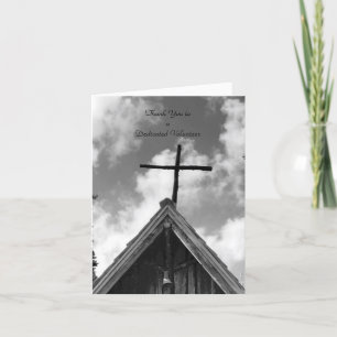 Tarjeta de nota B&W de agradecimiento a los volunt