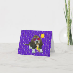 Tarjeta de nota Baby Basset Hound Sheldon Tiempo d
