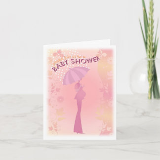 Tarjeta de nota Baby Shower de bonito en PInk