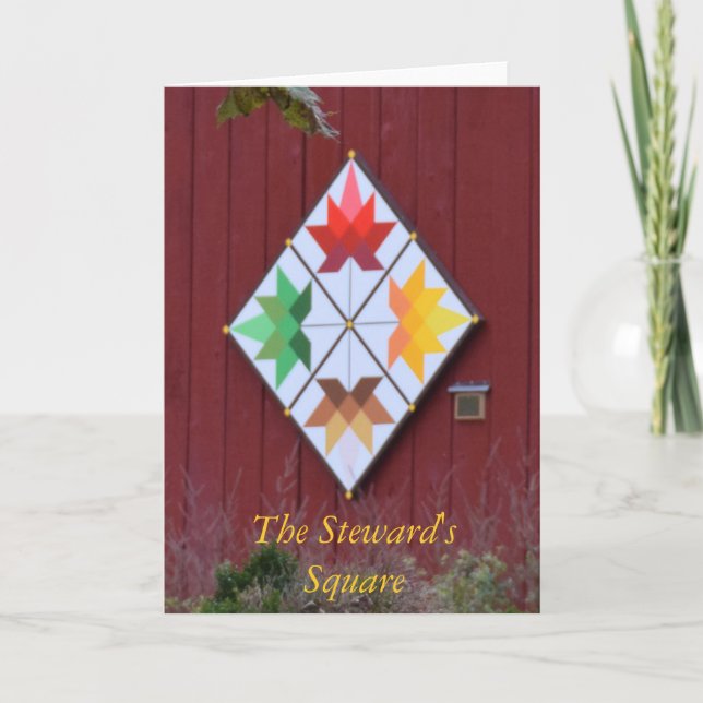 Tarjeta de nota Barn Quilt "The Steward's Square" (Anverso)
