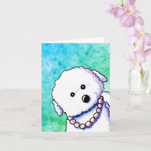 Tarjeta De Nota Bichon In Pearls