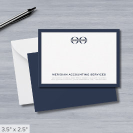 Tarjeta de nota blanca de la Marina de Logotipo Co
