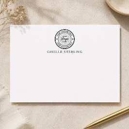 Tarjeta de nota blanca minimalista con logotipo de