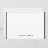 Tarjeta de nota blanca y negra personalizada