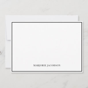 Tarjeta de nota blanca y negra personalizada