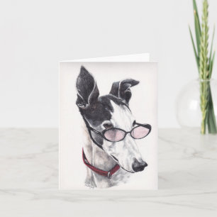Tarjeta de nota blanco y negro del arte del perro