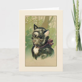 Tarjeta de nota blanco y negro del retrato del