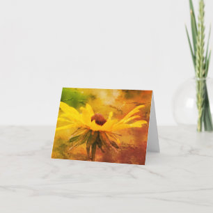Tarjeta de nota blanda Susan Flower Blank con ojos