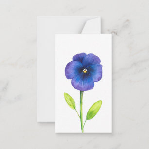Tarjeta de nota Blue Violet Pansy