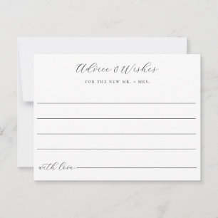 Tarjeta de nota Boda de consejos y deseos