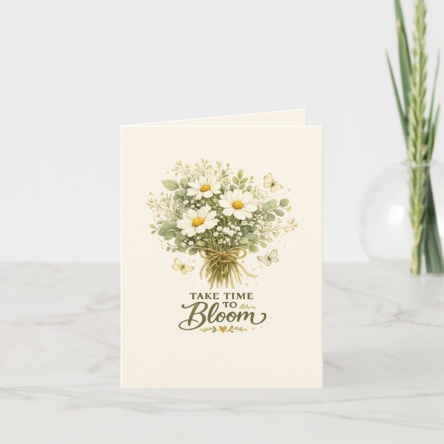 Tarjeta de nota botánica de ramo de flores silvest (Anverso)