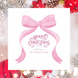 Tarjeta de nota Bow para Navidades mínimos moderno