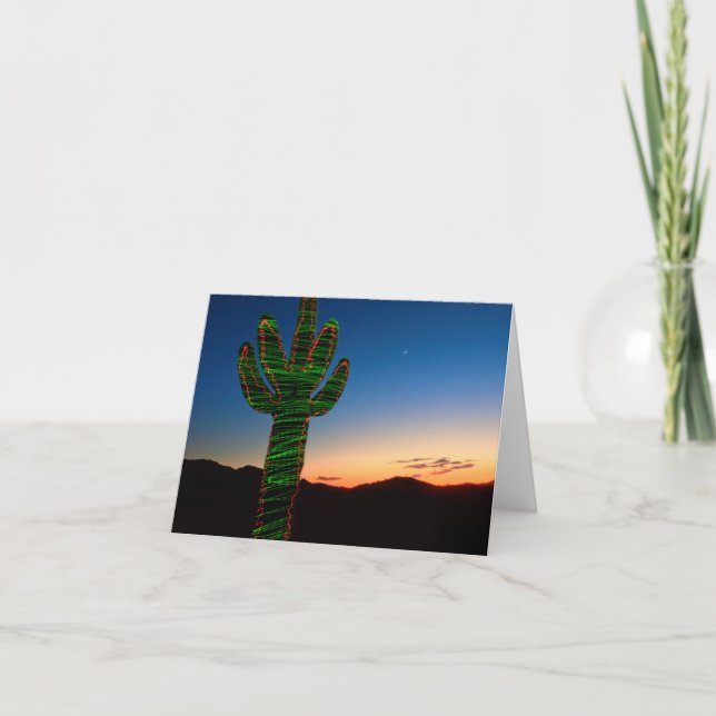 Tarjeta de nota Cactus para navidades (Anverso)