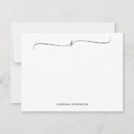 Tarjeta de nota caligráfica Minimalista clásica