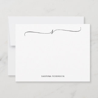 Tarjeta de nota caligráfica Minimalista clásica