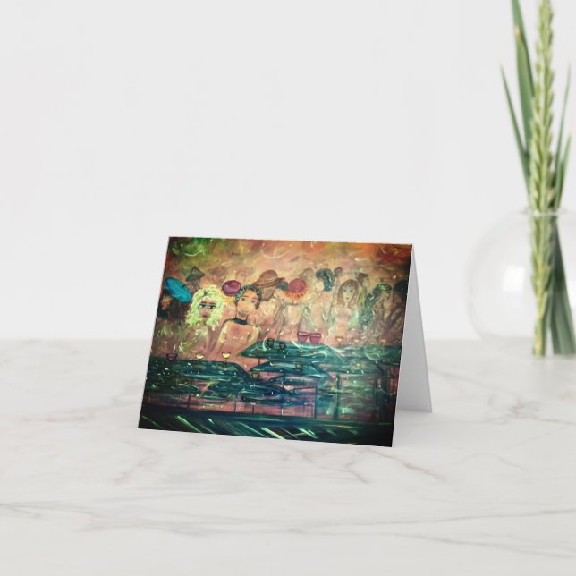 Tarjeta de nota caprichosa, saludo, invitación (Anverso)