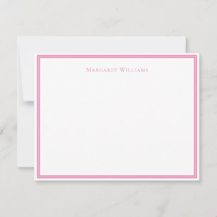 Tarjeta de nota chic con borde rosa moderno