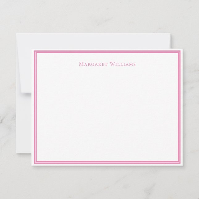 Tarjeta de nota chic con borde rosa moderno (Anverso)