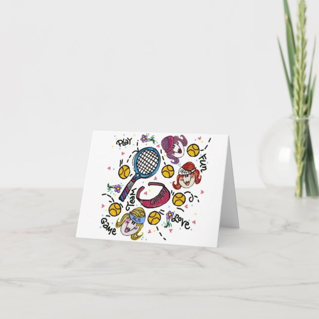 Tarjeta de nota - Chicas de tenis (Anverso)