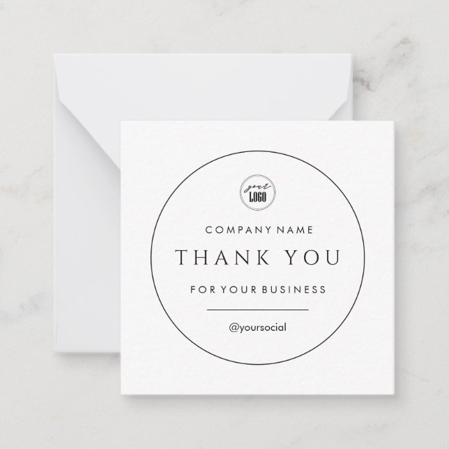 Tarjeta de nota clásica de agradecimiento profesio (Anverso)