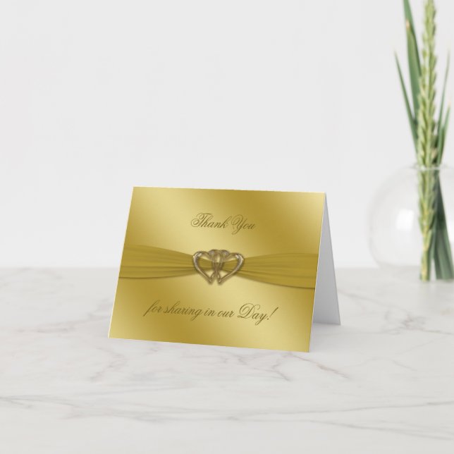 Tarjeta de nota clásica dorada para aniversario de (Anverso)