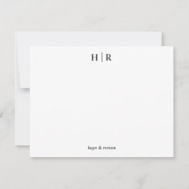 Tarjeta de nota clásica minimalista con monograma 