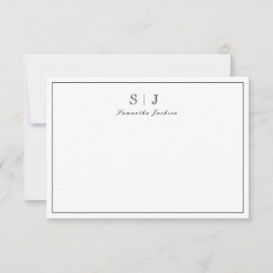 Tarjeta de nota clásica monográfica minimalista