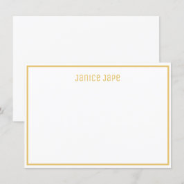 Tarjeta de nota clásica personalizada de oro y bla