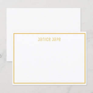 Tarjeta de nota clásica personalizada de oro y bla