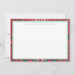 Tarjeta de nota clásica rosa y verde para Chinoise