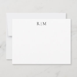 Tarjeta de nota clásica simple de dos monogramas